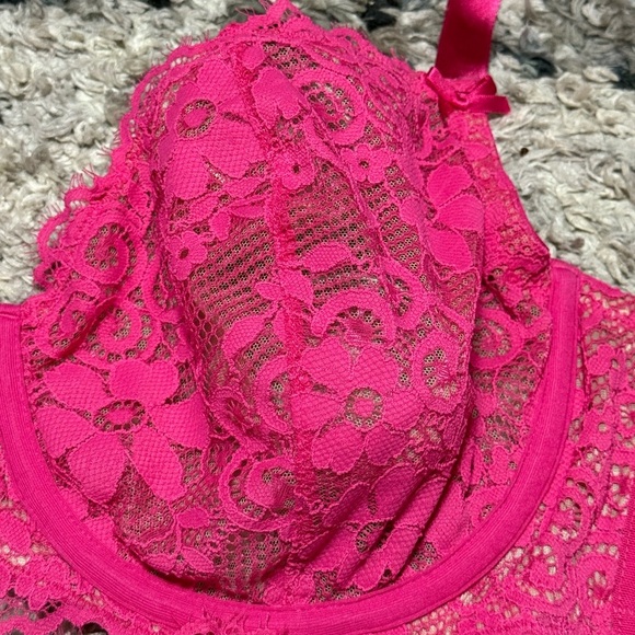 Cacique Vibrant Pink Lace Bra - Picture 6 of 11